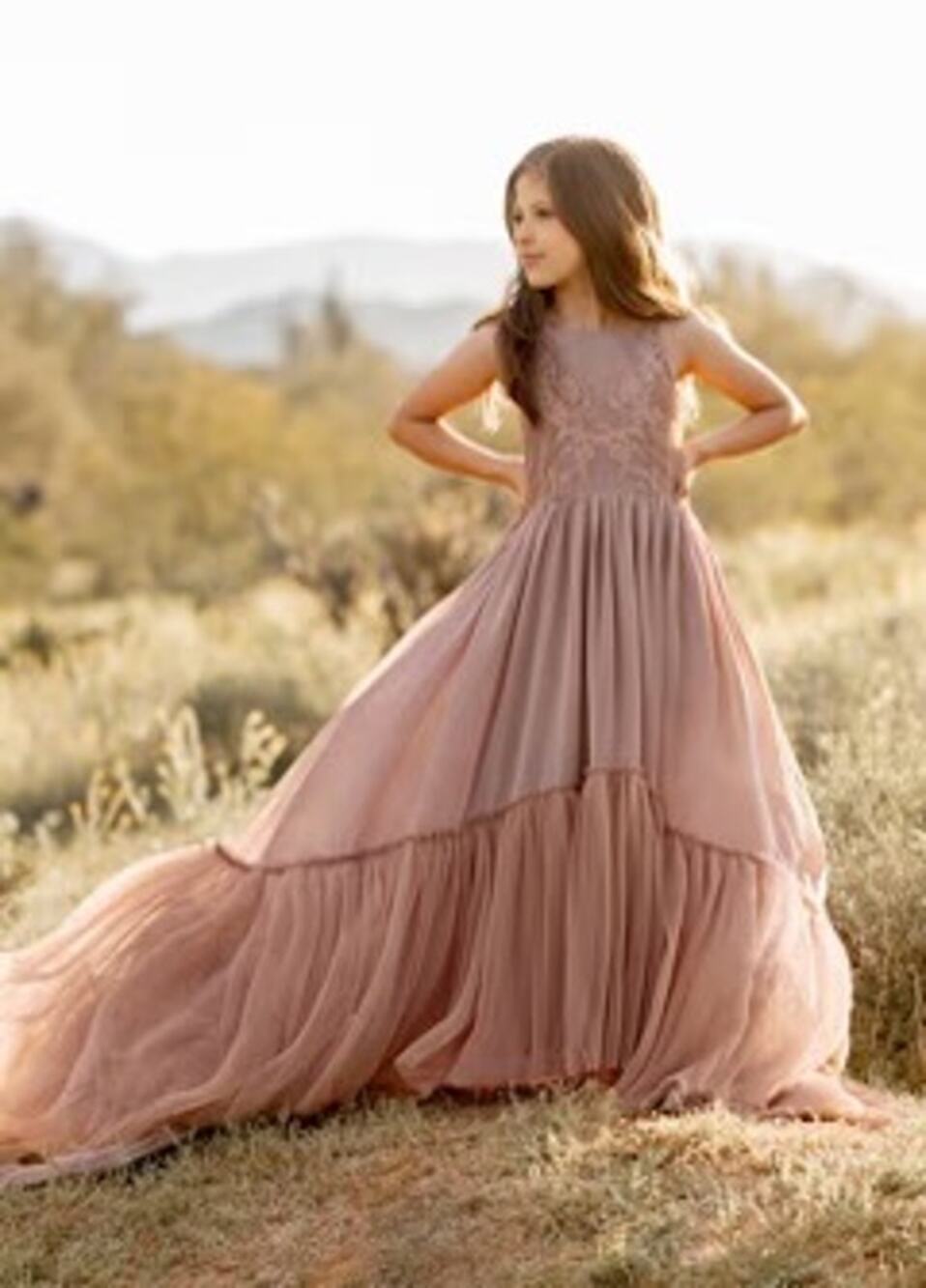 Joyfolie Mia Joy Maia Impact Dress in Rose Taupe Girl's Size 2